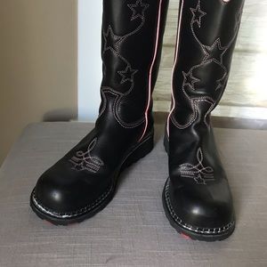 Fluevog Pink Star Cowboy Boots